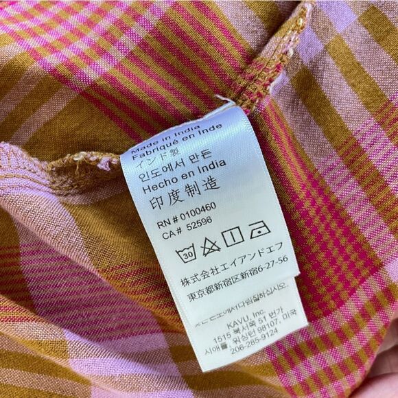 Kavu Spring Plaid Rita Dress Cotton S - Picture 14 of 15